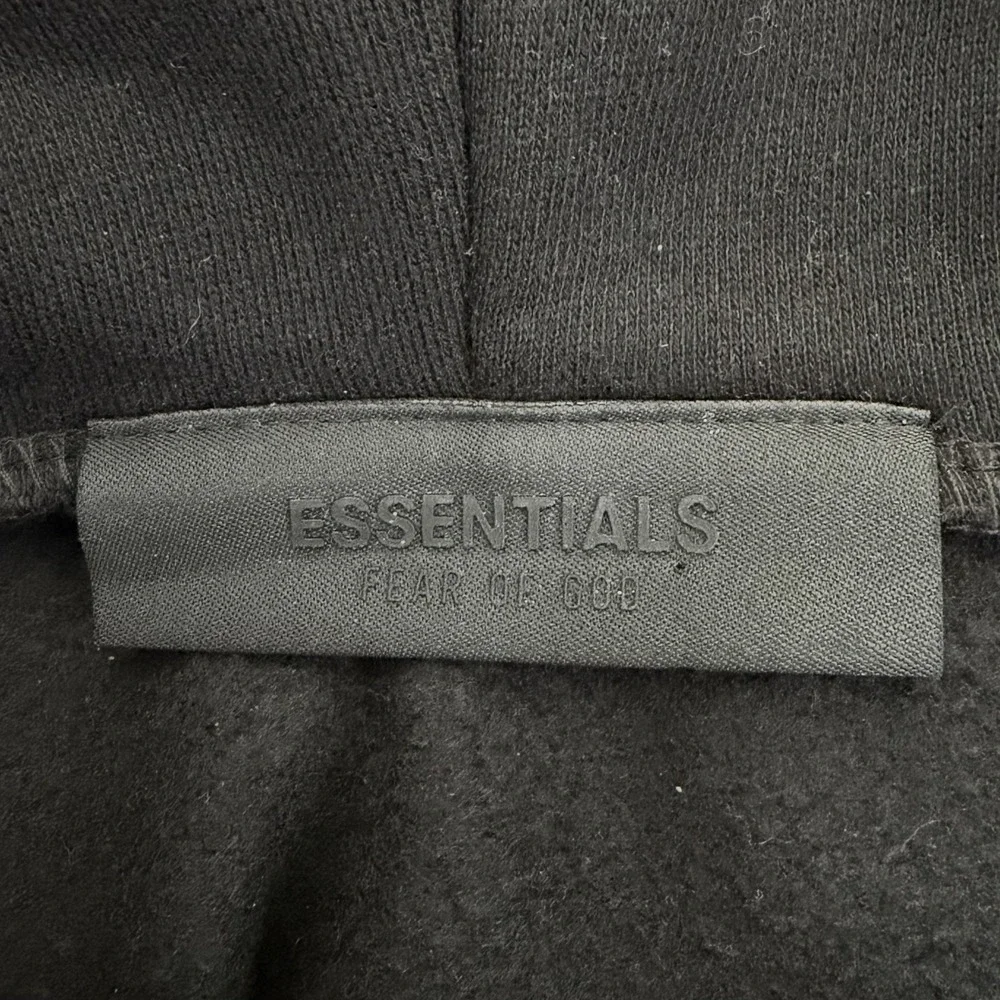 Fear of God‎ ESSENTIALS Mens Fleece Pullover Hoodie Size XL Black White Graphic